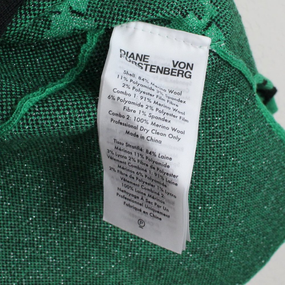 NWT Diane von Furstenberg DVF Cardigan, XS, Green, Knit Wrap Top - Picture 10 of 16